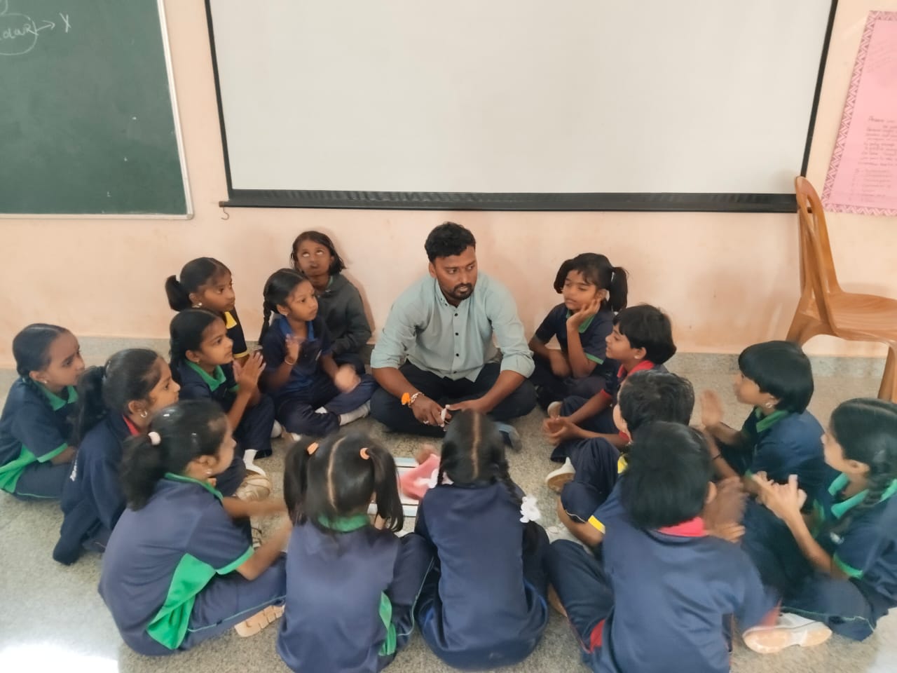 Teacher Guiding Students